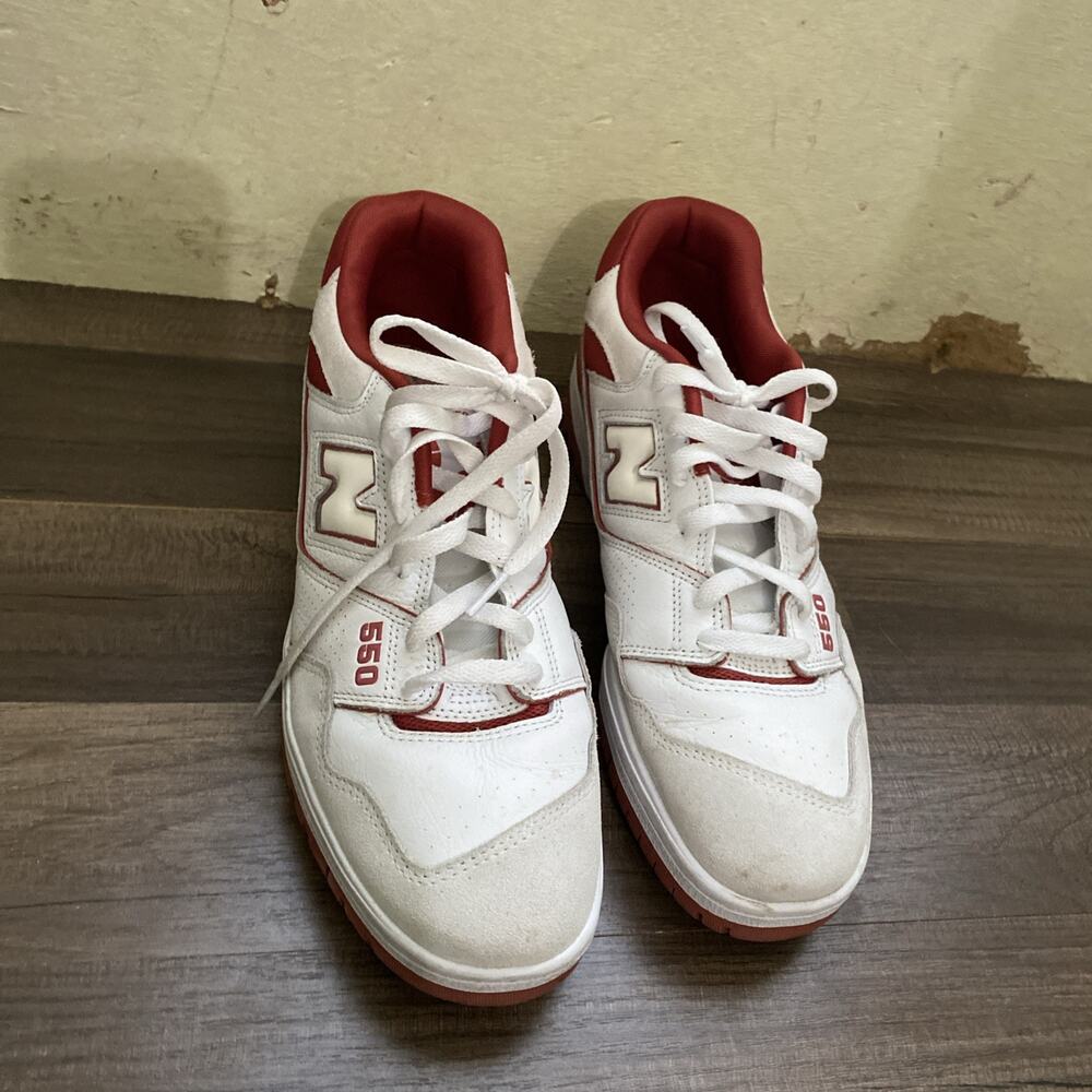 Mens New Balance 550 Terracotta White Red Shoe Sneakers Size 11.5 No insole